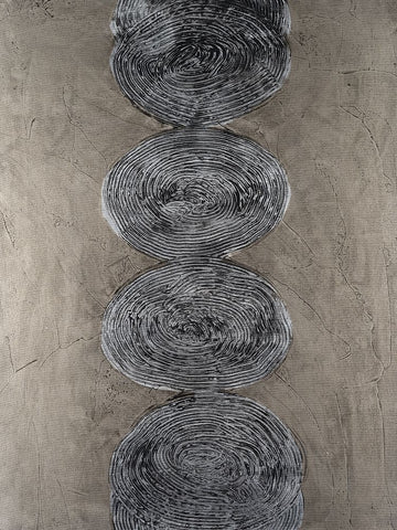 Stacked Halos III Black Ornate Wood Framed Art Print with Double Matting by Willett, Michael