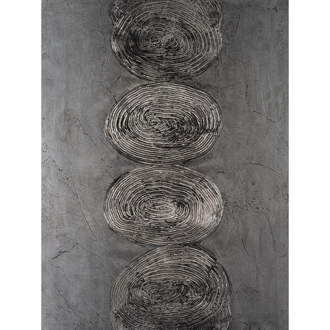 Stacked Halos IV Black Modern Wood Framed Art Print with Double Matting by Willett, Michael