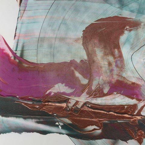 Magenta And Patina II Black Modern Wood Framed Art Print with Double Matting by Harper, Ethan