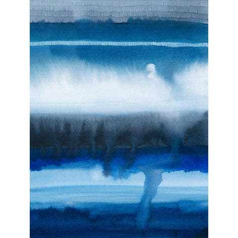 Deep Blue Shore I White Modern Wood Framed Art Print by Popp, Grace