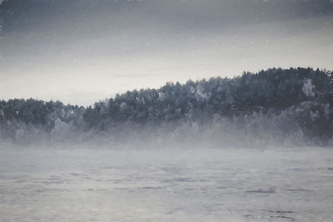 Fog and Forest White Modern Wood Framed Art Print with Double Matting by Curinga, Kim