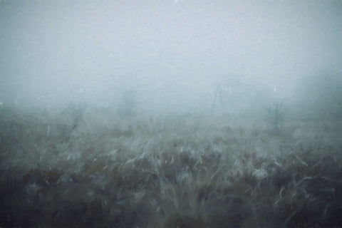 Blue Mist White Modern Wood Framed Art Print with Double Matting by Curinga, Kim