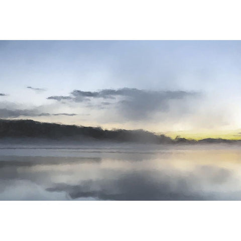 Sunrise Lake Gold Ornate Wood Framed Art Print with Double Matting by Curinga, Kim