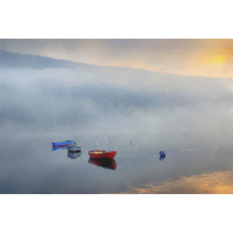 Primary Canoes Gold Ornate Wood Framed Art Print with Double Matting by Curinga, Kim