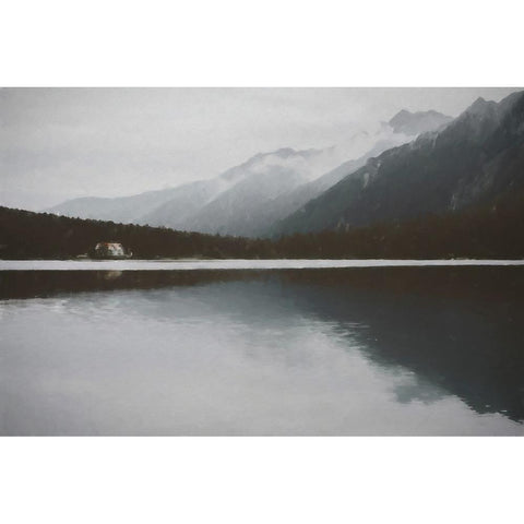 Lake Vista Black Modern Wood Framed Art Print by Curinga, Kim