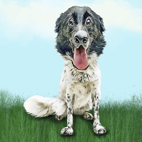 Happy Spaniel Black Modern Wood Framed Art Print by Curinga, Kim