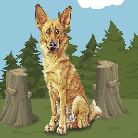 Gold Sheppard Gold Ornate Wood Framed Art Print with Double Matting by Curinga, Kim