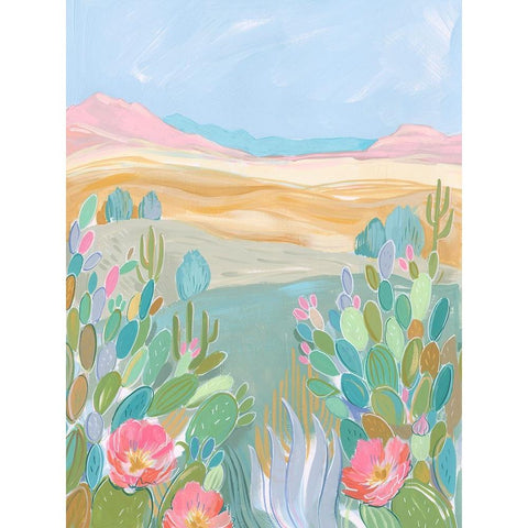 Pastel Desert I Black Modern Wood Framed Art Print with Double Matting by Marr, Laura
