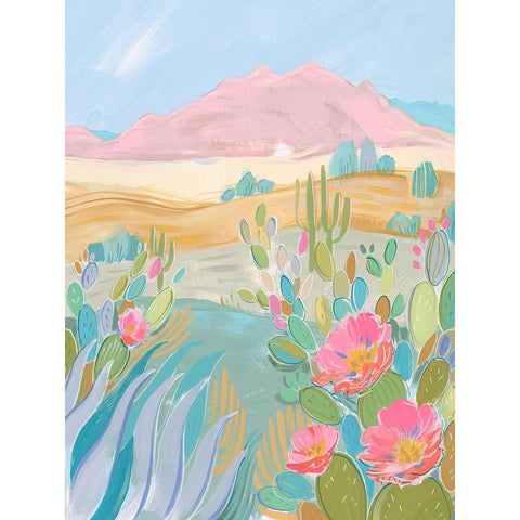 Pastel Desert II Gold Ornate Wood Framed Art Print with Double Matting by Marr, Laura