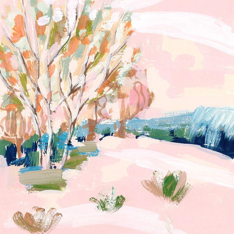 Cherry Spring I White Modern Wood Framed Art Print by Wang, Melissa