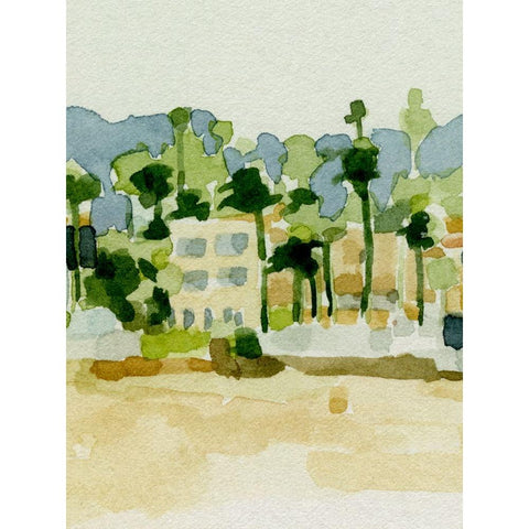Beach Town III Black Modern Wood Framed Art Print by Caroline, Emma
