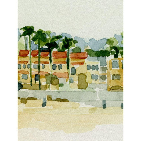 Beach Town IV White Modern Wood Framed Art Print by Caroline, Emma