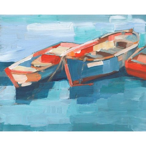 Primary Boats I White Modern Wood Framed Art Print by Harper, Ethan
