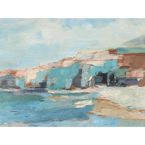 Turquoise Cliff Wall II Gold Ornate Wood Framed Art Print with Double Matting by Harper, Ethan