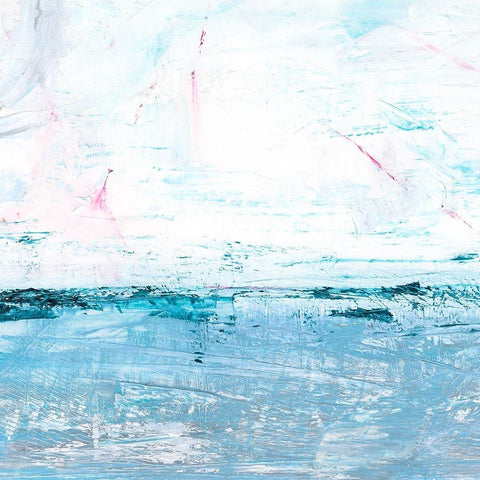 Shimmering Sea Horizon I Black Modern Wood Framed Art Print with Double Matting by Harper, Ethan