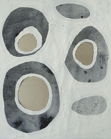 Orbs III White Modern Wood Framed Art Print with Double Matting by Ferrell, Erin McGee