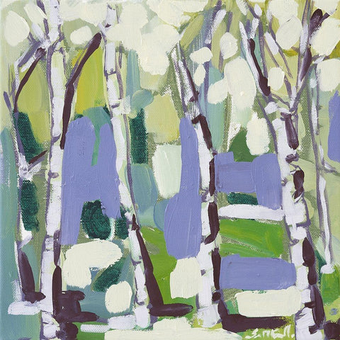 Birch in Summer II Black Modern Wood Framed Art Print by Ferrell, Erin McGee