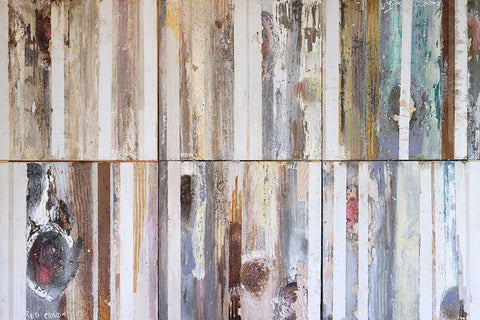 Textured Grain VII White Modern Wood Framed Art Print with Double Matting by Ferrell, Erin McGee