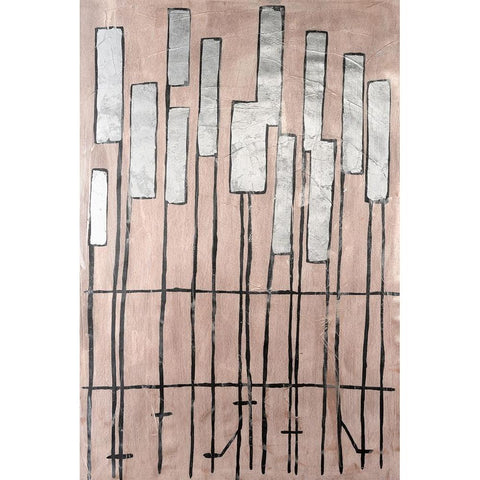 Clavichord II Black Modern Wood Framed Art Print with Double Matting by Willett, Michael