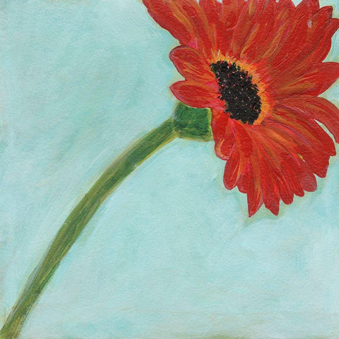 Super Daisy II Black Modern Wood Framed Art Print by Fuchs, Jodi