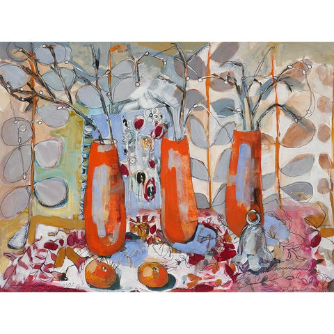 A Fruitful Day White Modern Wood Framed Art Print by Ferrell, Erin McGee