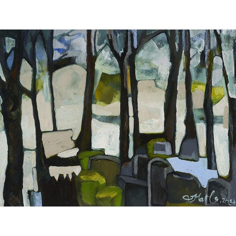 A Quiet Place White Modern Wood Framed Art Print by Ferrell, Erin McGee