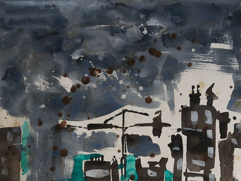 Bahrain IV Black Ornate Wood Framed Art Print with Double Matting by Ferrell, Erin McGee