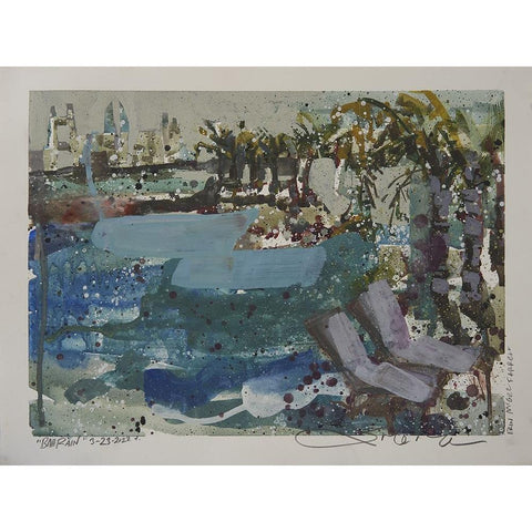Bahrain Bay  I Gold Ornate Wood Framed Art Print with Double Matting by Ferrell, Erin McGee