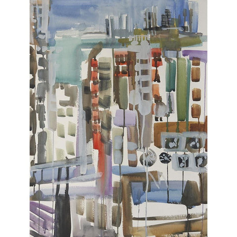 Bahrain City I Black Modern Wood Framed Art Print with Double Matting by Ferrell, Erin McGee