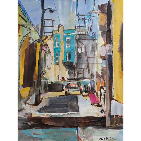 Chicago Street White Modern Wood Framed Art Print by Ferrell, Erin McGee