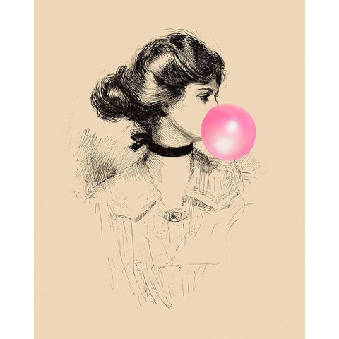 Victorian Ladies Misbehaving I Black Modern Wood Framed Art Print with Double Matting by Longley, Alicia