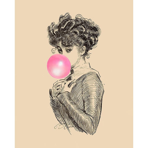Victorian Ladies Misbehaving II Gold Ornate Wood Framed Art Print with Double Matting by Longley, Alicia