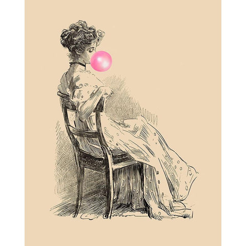 Victorian Ladies Misbehaving III Gold Ornate Wood Framed Art Print with Double Matting by Longley, Alicia