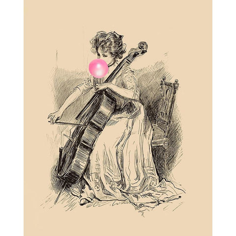 Victorian Ladies Misbehaving IV Gold Ornate Wood Framed Art Print with Double Matting by Longley, Alicia