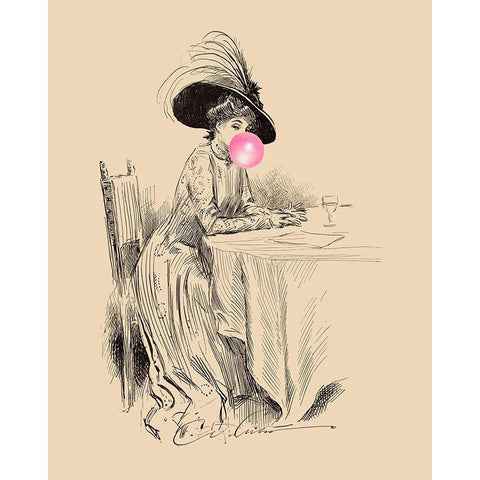 Victorian Ladies Misbehaving V White Modern Wood Framed Art Print by Longley, Alicia