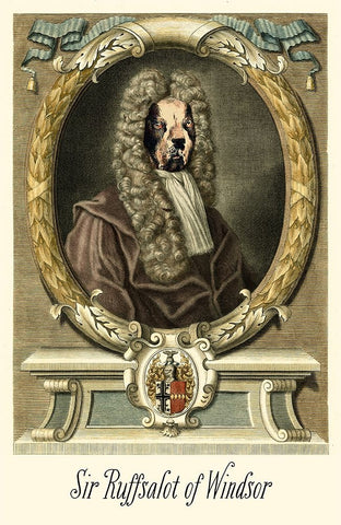 Royal Dog Portrait I Black Ornate Wood Framed Art Print with Double Matting by Longley, Alicia