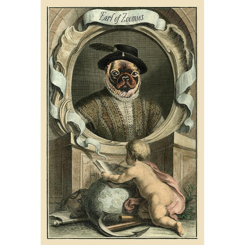 Royal Dog Portrait V Black Modern Wood Framed Art Print with Double Matting by Longley, Alicia