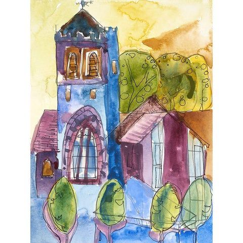 Episcopal Church of St. Mary I White Modern Wood Framed Art Print by Ferrell, Erin McGee