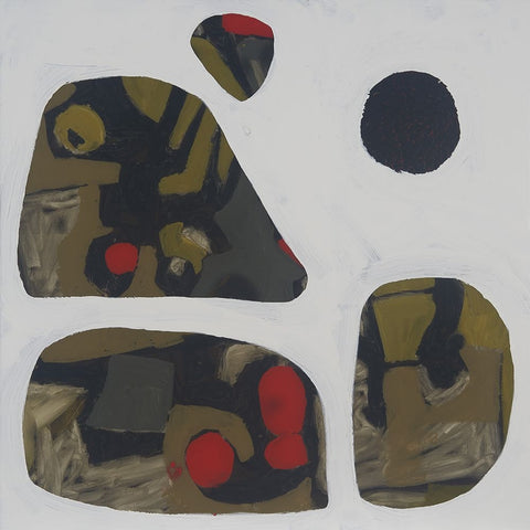 Painted Stones I White Modern Wood Framed Art Print with Double Matting by Ferrell, Erin McGee