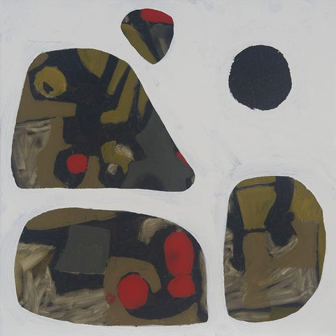 Painted Stones I Black Modern Wood Framed Art Print by Ferrell, Erin McGee