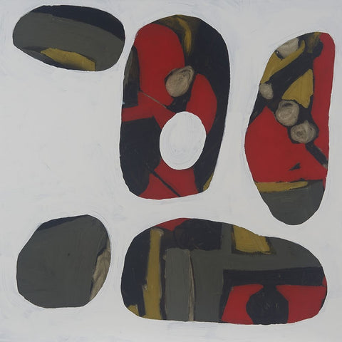 Painted Stones II Black Ornate Wood Framed Art Print with Double Matting by Ferrell, Erin McGee