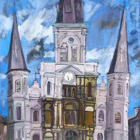 Saint Louis Cathedral  I Black Ornate Wood Framed Art Print with Double Matting by Ferrell, Erin McGee