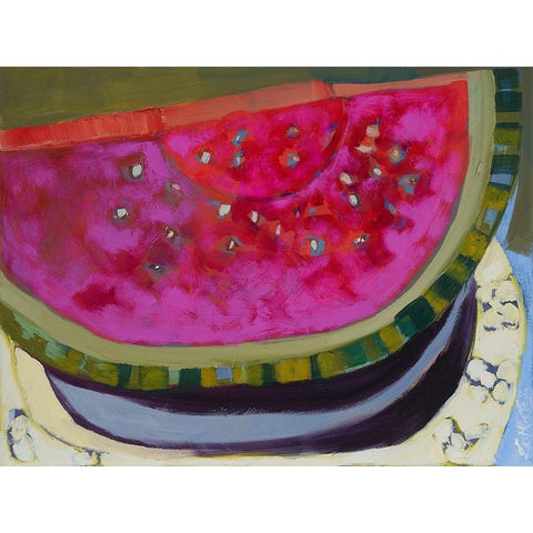 Watermelon I Gold Ornate Wood Framed Art Print with Double Matting by Ferrell, Erin McGee