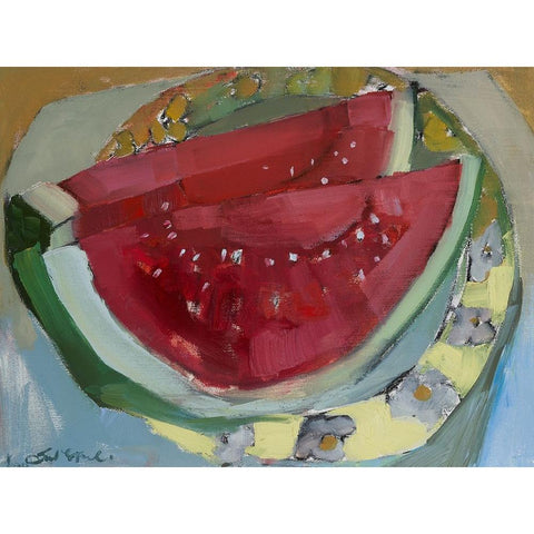 Watermelon II Black Modern Wood Framed Art Print by Ferrell, Erin McGee