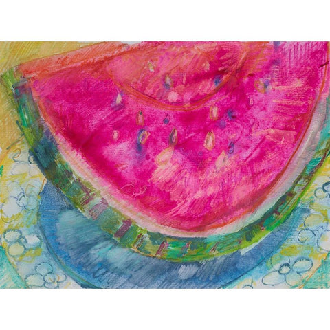 Watermelon III Black Modern Wood Framed Art Print with Double Matting by Ferrell, Erin McGee