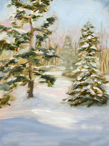 Trees in Winter White Modern Wood Framed Art Print with Double Matting by Iafrate, Sandra