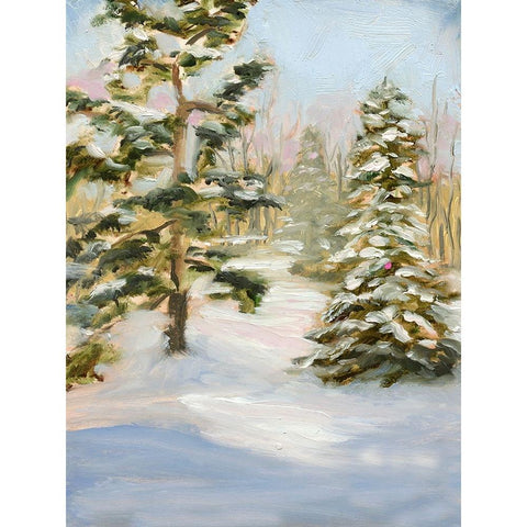 Trees in Winter Black Modern Wood Framed Art Print with Double Matting by Iafrate, Sandra