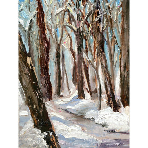 Woods in Winter White Modern Wood Framed Art Print by Iafrate, Sandra