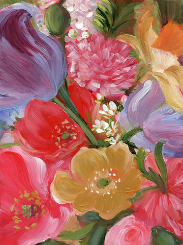 Yellow and Violet Flowers II Black Ornate Wood Framed Art Print with Double Matting by Iafrate, Sandra