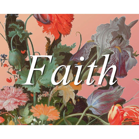 Faith Flowers Black Modern Wood Framed Art Print with Double Matting by Iafrate, Sandra